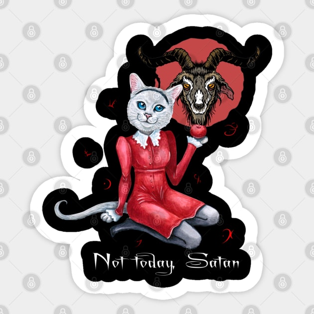 Not Today Satan Sticker by Lucia